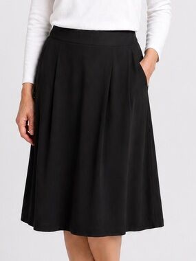 Eileen Fisher A-Line Black Midi Skirt